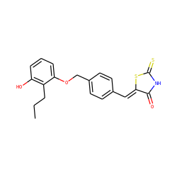 CCCc1c(O)cccc1OCc1ccc(/C=C2\SC(=S)NC2=O)cc1 ZINC000026274229