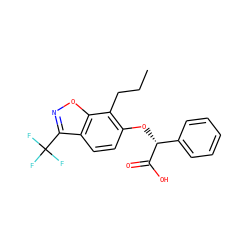 CCCc1c(O[C@@H](C(=O)O)c2ccccc2)ccc2c(C(F)(F)F)noc12 ZINC000013539310