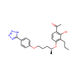 CCCc1c(O[C@@H](C)CCCOc2ccc(-c3nnn[nH]3)cc2)ccc(C(C)=O)c1O ZINC000028395892