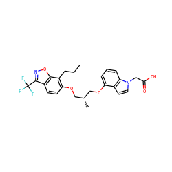 CCCc1c(OC[C@@H](C)COc2cccc3c2ccn3CC(=O)O)ccc2c(C(F)(F)F)noc12 ZINC000013677972