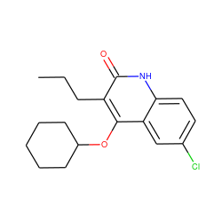 CCCc1c(OC2CCCCC2)c2cc(Cl)ccc2[nH]c1=O ZINC000000009037