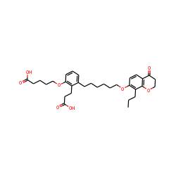 CCCc1c(OCCCCCCc2cccc(OCCCCC(=O)O)c2CCC(=O)O)ccc2c1OCCC2=O ZINC000003922070