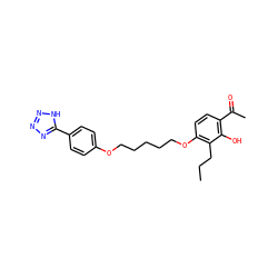 CCCc1c(OCCCCCOc2ccc(-c3nnn[nH]3)cc2)ccc(C(C)=O)c1O ZINC000028367597