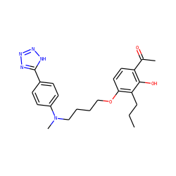 CCCc1c(OCCCCN(C)c2ccc(-c3nnn[nH]3)cc2)ccc(C(C)=O)c1O ZINC000028397828