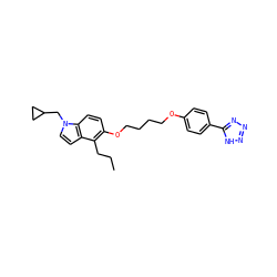CCCc1c(OCCCCOc2ccc(-c3nnn[nH]3)cc2)ccc2c1ccn2CC1CC1 ZINC000028461206