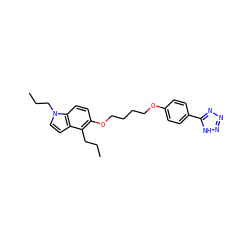 CCCc1c(OCCCCOc2ccc(-c3nnn[nH]3)cc2)ccc2c1ccn2CCC ZINC000028467677