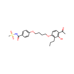 CCCc1c(OCCCCOc2ccc(C(=O)NS(C)(=O)=O)cc2)ccc(C(C)=O)c1O ZINC000028359949