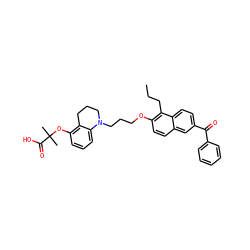 CCCc1c(OCCCN2CCCc3c(OC(C)(C)C(=O)O)cccc32)ccc2cc(C(=O)c3ccccc3)ccc12 ZINC000044351663