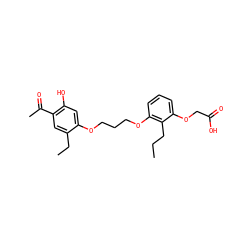 CCCc1c(OCCCOc2cc(O)c(C(C)=O)cc2CC)cccc1OCC(=O)O ZINC000036189745