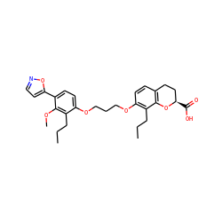 CCCc1c(OCCCOc2ccc(-c3ccno3)c(OC)c2CCC)ccc2c1O[C@H](C(=O)O)CC2 ZINC000013740546