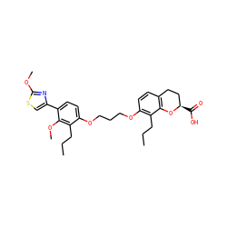CCCc1c(OCCCOc2ccc(-c3csc(OC)n3)c(OC)c2CCC)ccc2c1O[C@H](C(=O)O)CC2 ZINC000003927578