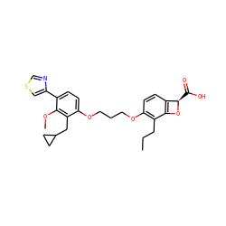 CCCc1c(OCCCOc2ccc(-c3cscn3)c(OC)c2CC2CC2)ccc2c1O[C@@H]2C(=O)O ZINC000027982833