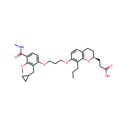 CCCc1c(OCCCOc2ccc(C(=O)NC)c(OC)c2CC2CC2)ccc2c1O[C@H](CCC(=O)O)CC2 ZINC000003779075