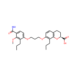 CCCc1c(OCCCOc2ccc(C(N)=O)c(OC)c2CCC)ccc2c1O[C@H](C(=O)O)CC2 ZINC000013740557