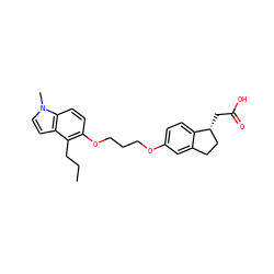 CCCc1c(OCCCOc2ccc3c(c2)CC[C@H]3CC(=O)O)ccc2c1ccn2C ZINC000014977262