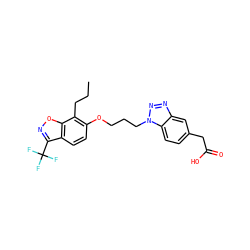 CCCc1c(OCCCn2nnc3cc(CC(=O)O)ccc32)ccc2c(C(F)(F)F)noc12 ZINC000037866922
