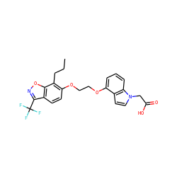 CCCc1c(OCCOc2cccc3c2ccn3CC(=O)O)ccc2c(C(F)(F)F)noc12 ZINC000013677954