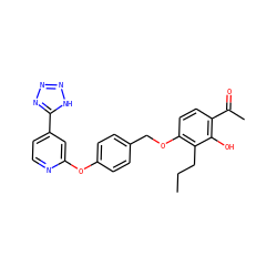 CCCc1c(OCc2ccc(Oc3cc(-c4nnn[nH]4)ccn3)cc2)ccc(C(C)=O)c1O ZINC000148706984