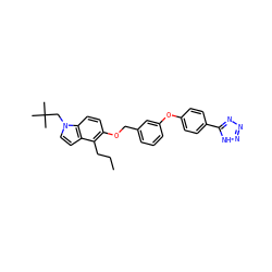 CCCc1c(OCc2cccc(Oc3ccc(-c4nnn[nH]4)cc3)c2)ccc2c1ccn2CC(C)(C)C ZINC000028457332