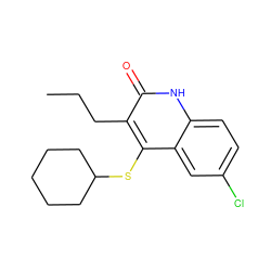 CCCc1c(SC2CCCCC2)c2cc(Cl)ccc2[nH]c1=O ZINC000003648747