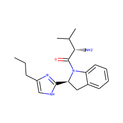 CCCc1c[nH]c([C@@H]2Cc3ccccc3N2C(=O)[C@@H](N)C(C)C)n1 ZINC000013588004