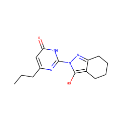 CCCc1cc(=O)[nH]c(-n2nc3c(c2O)CCCC3)n1 ZINC000102711263