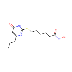 CCCc1cc(=O)[nH]c(SCCCCCC(=O)NO)n1 ZINC000028527253