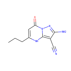 CCCc1cc(=O)n2nc(N)c(C#N)c2[nH]1 ZINC000473247855