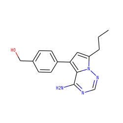 CCCc1cc(-c2ccc(CO)cc2)c2c(N)ncnn12 ZINC000206400468