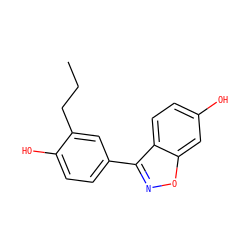 CCCc1cc(-c2noc3cc(O)ccc23)ccc1O ZINC000003819167