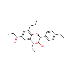 CCCc1cc(C(=O)CC)cc(CCC)c1O[C@H](C(=O)O)c1ccc(CC)cc1 ZINC000012358583