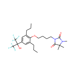 CCCc1cc(C(O)(C(F)(F)F)C(F)(F)F)cc(CCC)c1OCCCCN1C(=O)N(C)C(C)(C)C1=O ZINC000114058346