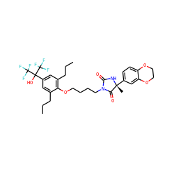 CCCc1cc(C(O)(C(F)(F)F)C(F)(F)F)cc(CCC)c1OCCCCN1C(=O)N[C@](C)(c2ccc3c(c2)OCCO3)C1=O ZINC000163903618