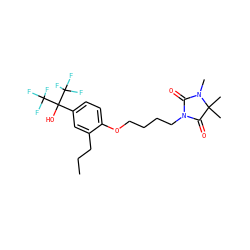 CCCc1cc(C(O)(C(F)(F)F)C(F)(F)F)ccc1OCCCCN1C(=O)N(C)C(C)(C)C1=O ZINC000114058197