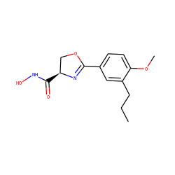 CCCc1cc(C2=N[C@@H](C(=O)NO)CO2)ccc1OC ZINC000026851918