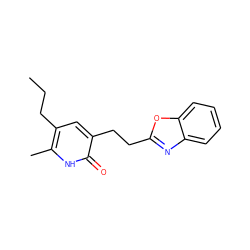 CCCc1cc(CCc2nc3ccccc3o2)c(=O)[nH]c1C ZINC000005883395