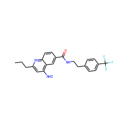 CCCc1cc(N)c2cc(C(=O)NCCc3ccc(C(F)(F)F)cc3)ccc2n1 ZINC000036351942