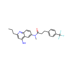 CCCc1cc(N)c2cc(N(C)C(=O)CCc3ccc(C(F)(F)F)cc3)ccc2n1 ZINC000036351721
