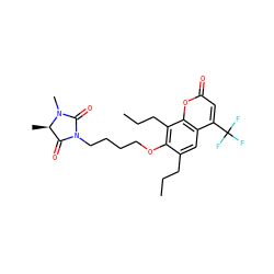 CCCc1cc2c(C(F)(F)F)cc(=O)oc2c(CCC)c1OCCCCN1C(=O)[C@@H](C)N(C)C1=O ZINC000116619438