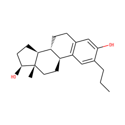 CCCc1cc2c(cc1O)CC[C@@H]1[C@@H]2CC[C@]2(C)[C@@H](O)CC[C@@H]12 ZINC000005807489