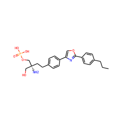 CCCc1ccc(-c2nc(-c3ccc(CC[C@@](N)(CO)COP(=O)(O)O)cc3)co2)cc1 ZINC000299818855