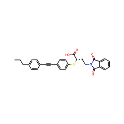 CCCc1ccc(C#Cc2ccc(S[C@@H](CCN3C(=O)c4ccccc4C3=O)C(=O)O)cc2)cc1 ZINC000034801880