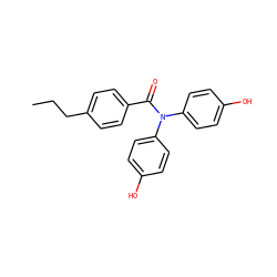 CCCc1ccc(C(=O)N(c2ccc(O)cc2)c2ccc(O)cc2)cc1 ZINC000096173892