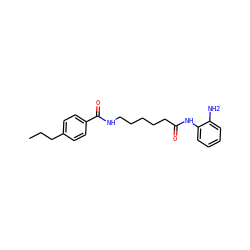 CCCc1ccc(C(=O)NCCCCCC(=O)Nc2ccccc2N)cc1 ZINC000117590116