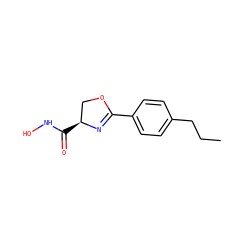 CCCc1ccc(C2=N[C@@H](C(=O)NO)CO2)cc1 ZINC000026939160