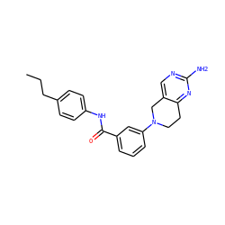CCCc1ccc(NC(=O)c2cccc(N3CCc4nc(N)ncc4C3)c2)cc1 ZINC000169710047