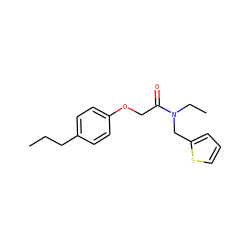 CCCc1ccc(OCC(=O)N(CC)Cc2cccs2)cc1 ZINC001772625057