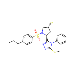 CCCc1ccc(S(=O)(=O)N2C[C@H](S)C[C@H]2c2nnc(SC)n2-c2ccccc2)cc1 ZINC000013443256