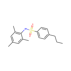 CCCc1ccc(S(=O)(=O)Nc2c(C)cc(C)cc2C)cc1 ZINC000007053359