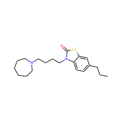CCCc1ccc2c(c1)sc(=O)n2CCCCN1CCCCCC1 ZINC000096916519